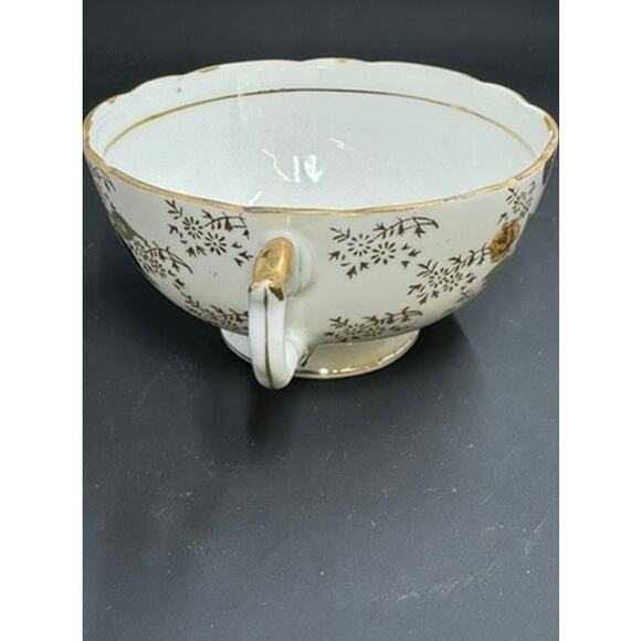 Tea cup and Saucer set grey, black and gold roses - Picture 10 of 16